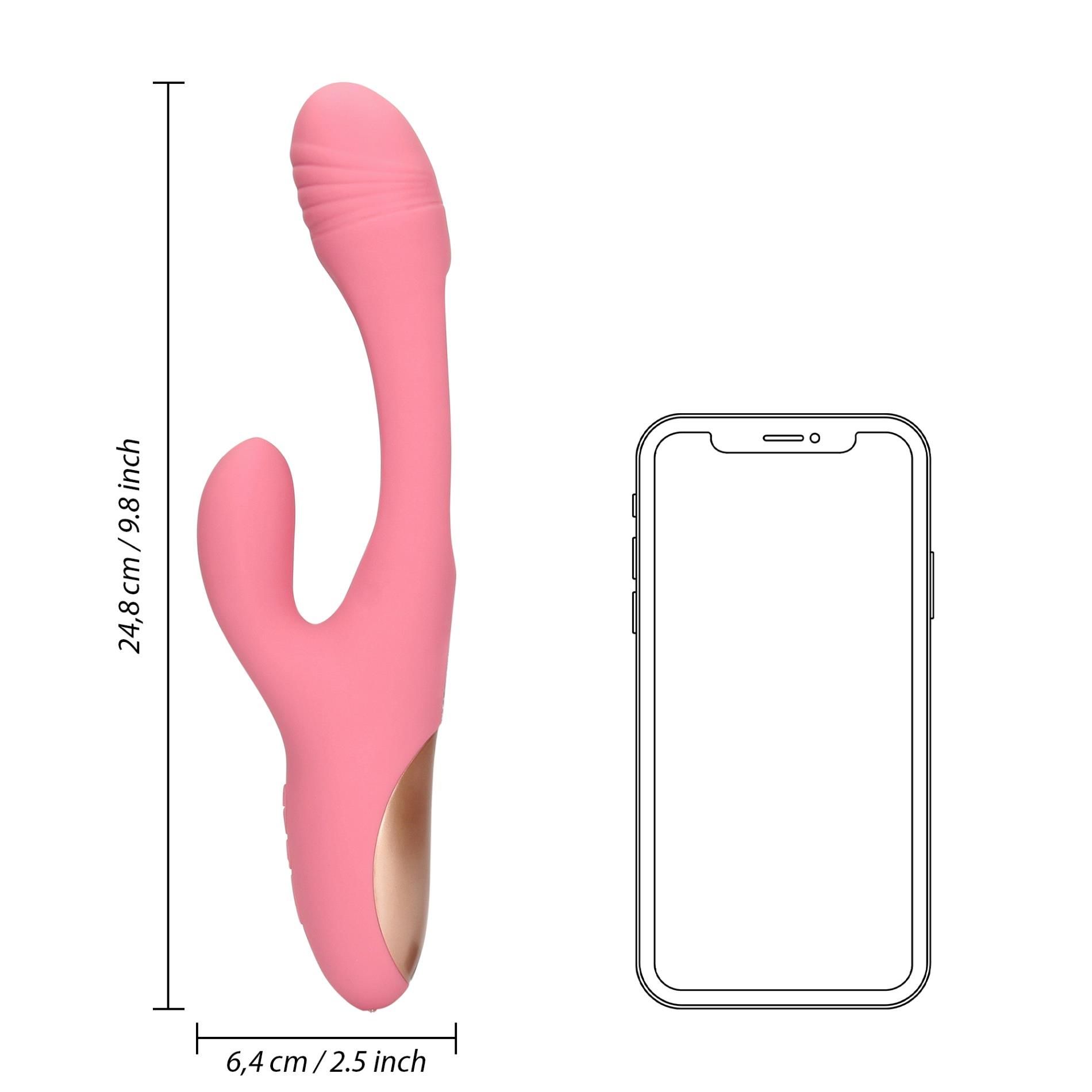 Вибратор-кролик Loveline G-spot Fluttering, 24.8 см (розовый)