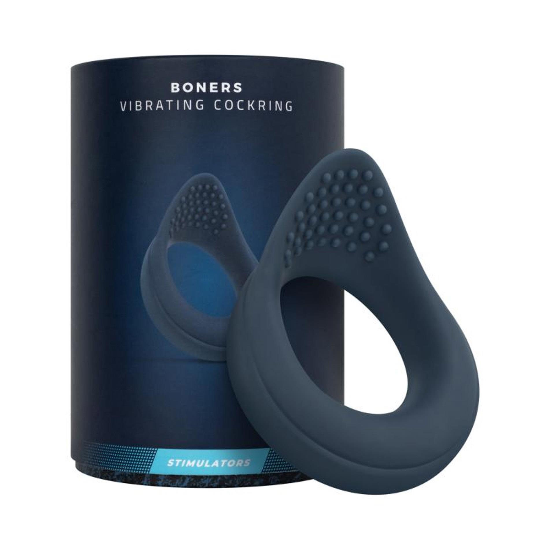 Виброкольцо Boners Vibrating Cock Ring, 8.5 см (синий)