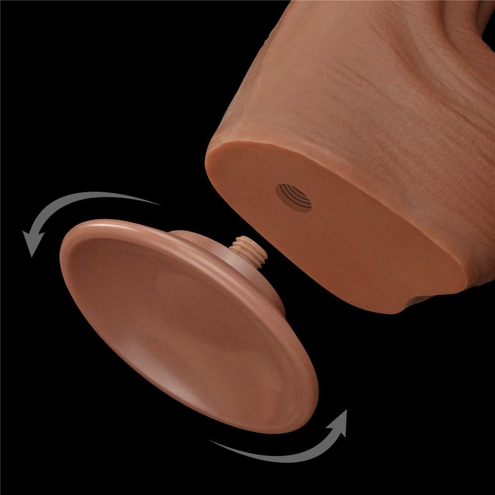 Dildo LoveToy Sliding-Skin Dual Layer Dong, 29 cm (brązowy)