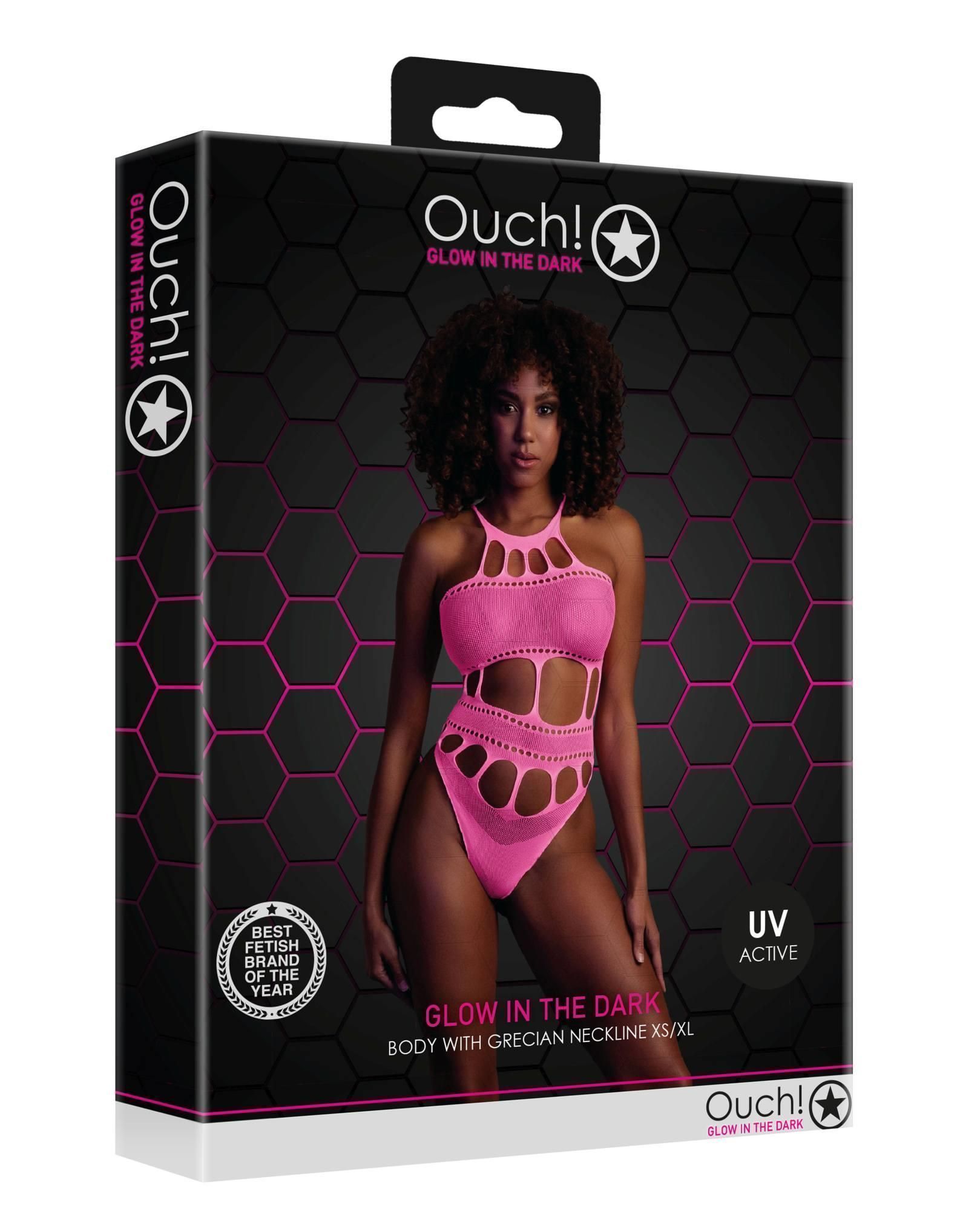 Боди Ouch! Grecian Neckline Neon, XS/XL (розовый)