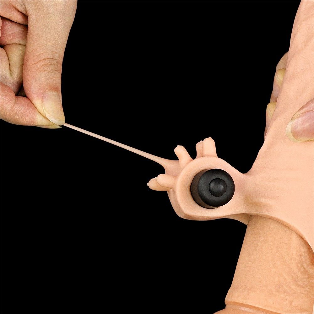Lovetoy Add 2 Pleasure X Tender - Nakładka na penisa, W kolorze cielistym, 19 cm
