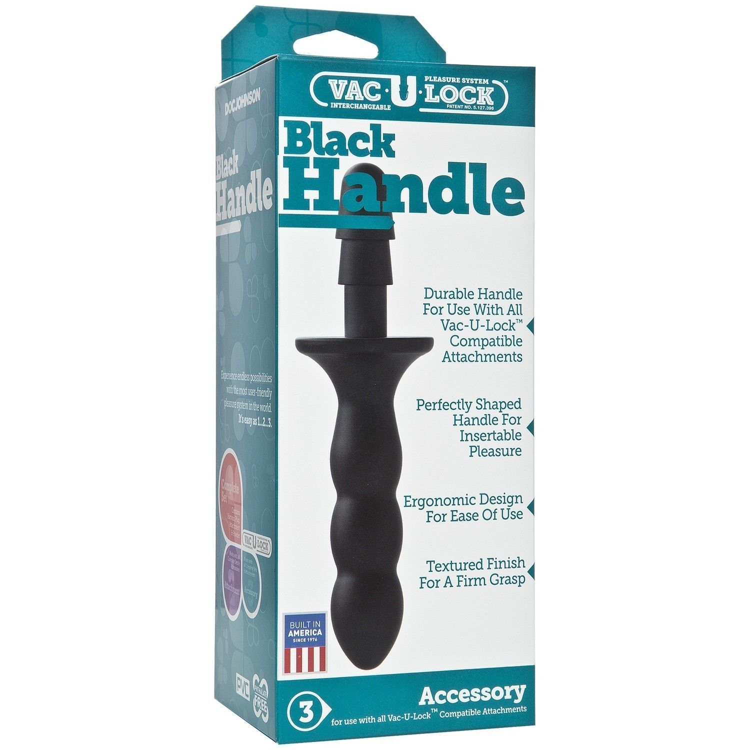 Крепление для игрушек Vac-U-Lock Black Handle Accessory, 21,3 см (черный)