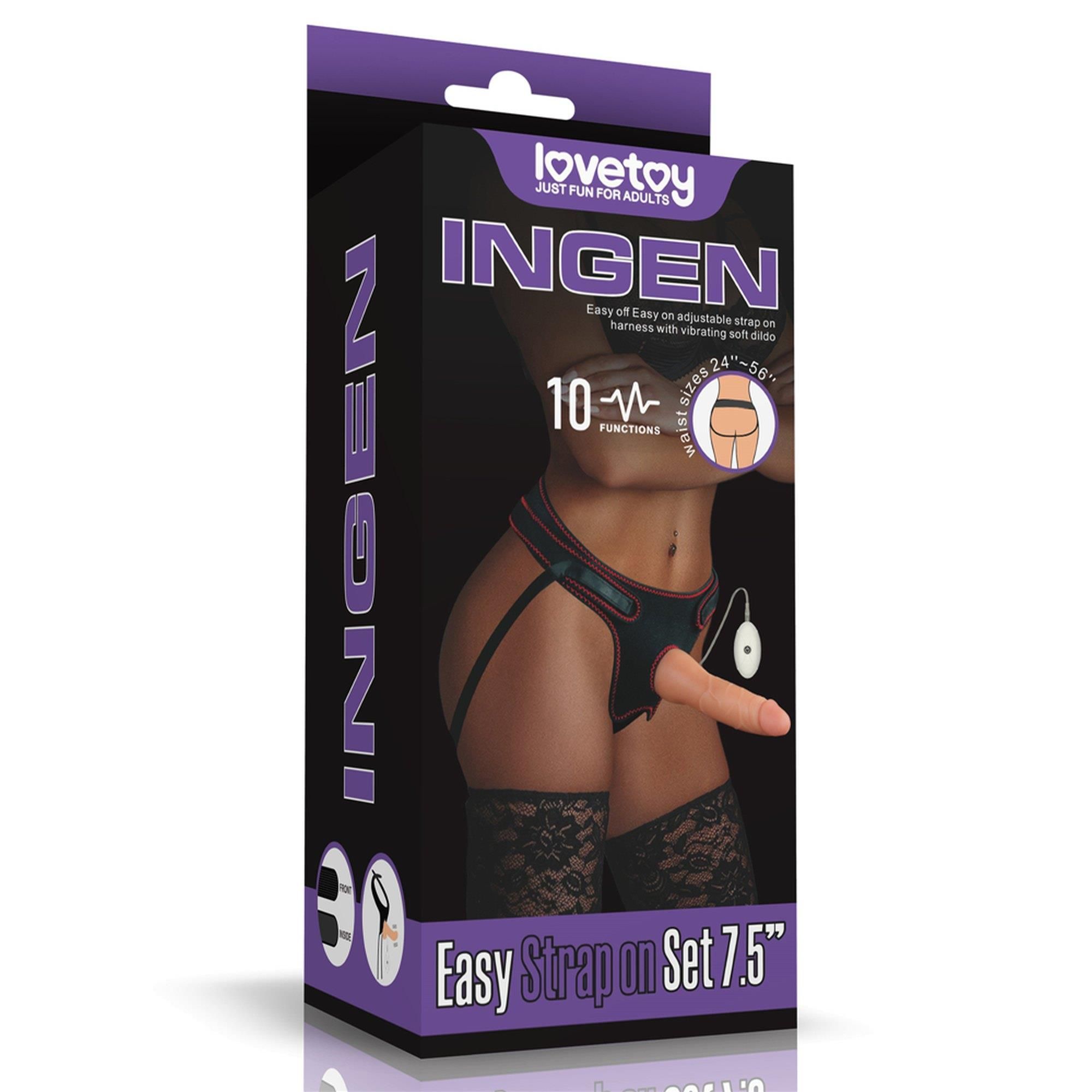 Страпон LoveToy Easy Strapon Set 7.5'', 19 см (телесный)