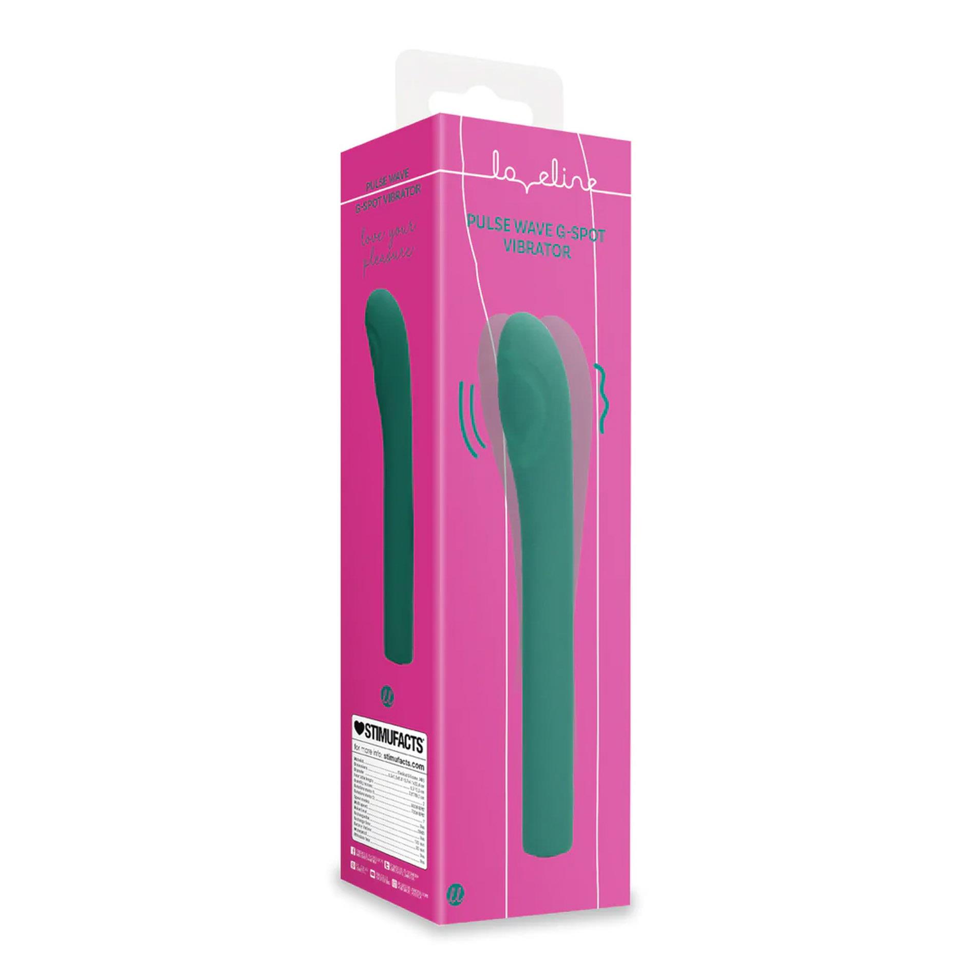 Вибратор Loveline Pulse Wave G-Spot, 22.4 см (зеленый)