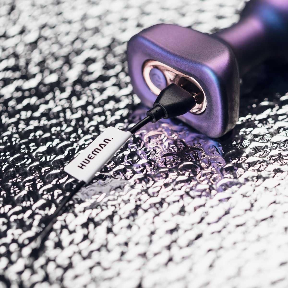 Korek analny Hueman Space Invader Thumping, 14 cm (fioletowy)