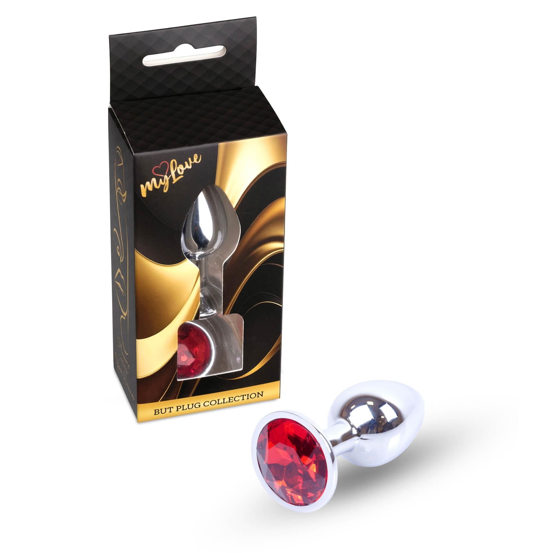 Korek analny MyLove Toys Jewelry Silver Plug, 7 cm (czerwony)