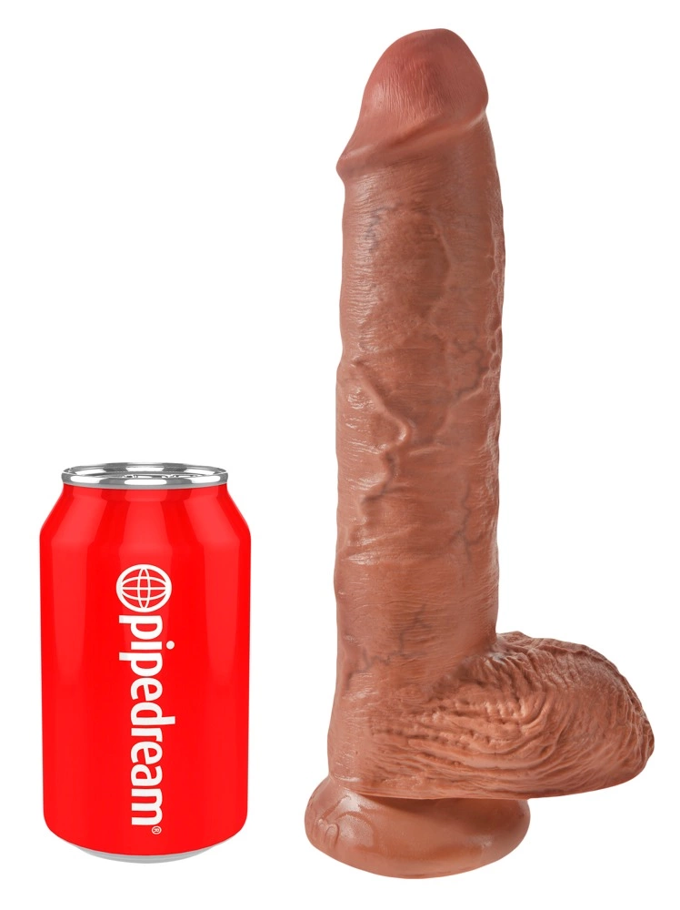 Фаллоимитатор King Cock With Balls 10", 25 см (коричневый)