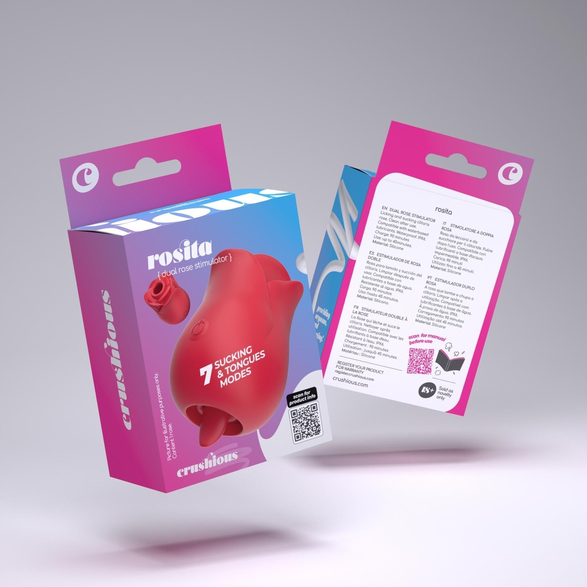 Вакуумный стимулятор клитора Crushious Rosita (красный)