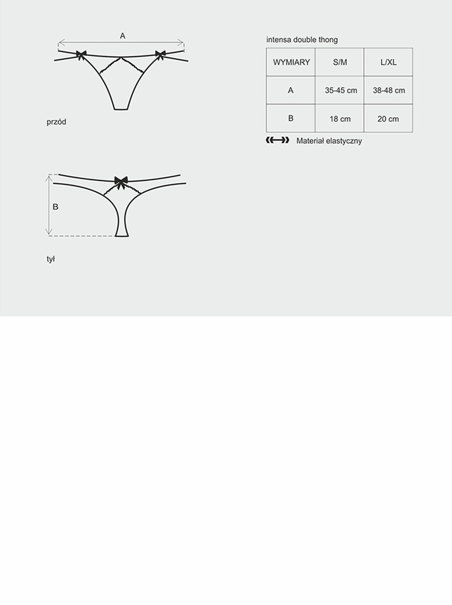 Стринги Obsessive Intensa Double Thong, L/XL (черный)