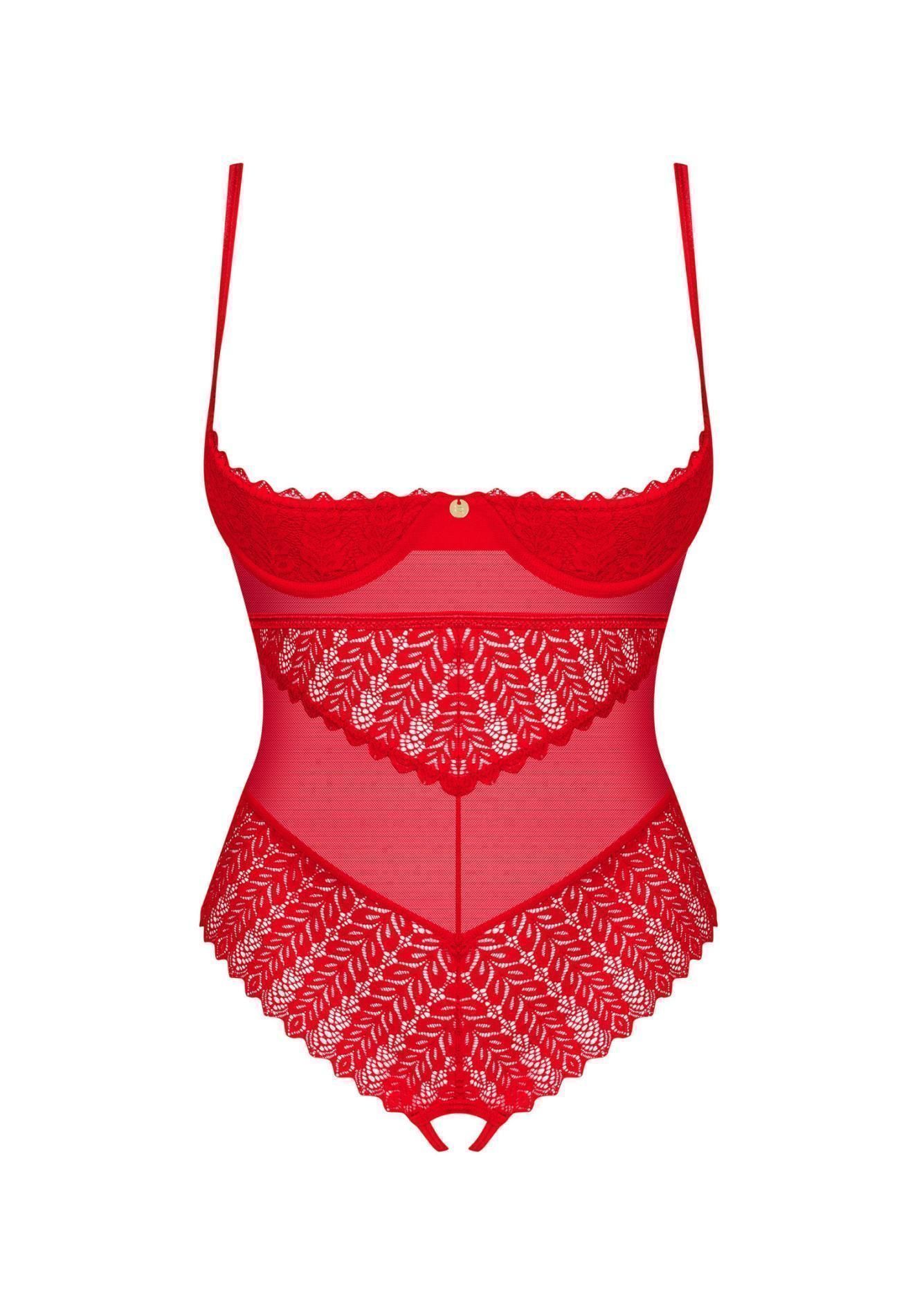 Боди Obsessive Ingridia, XL/2XL (красный)