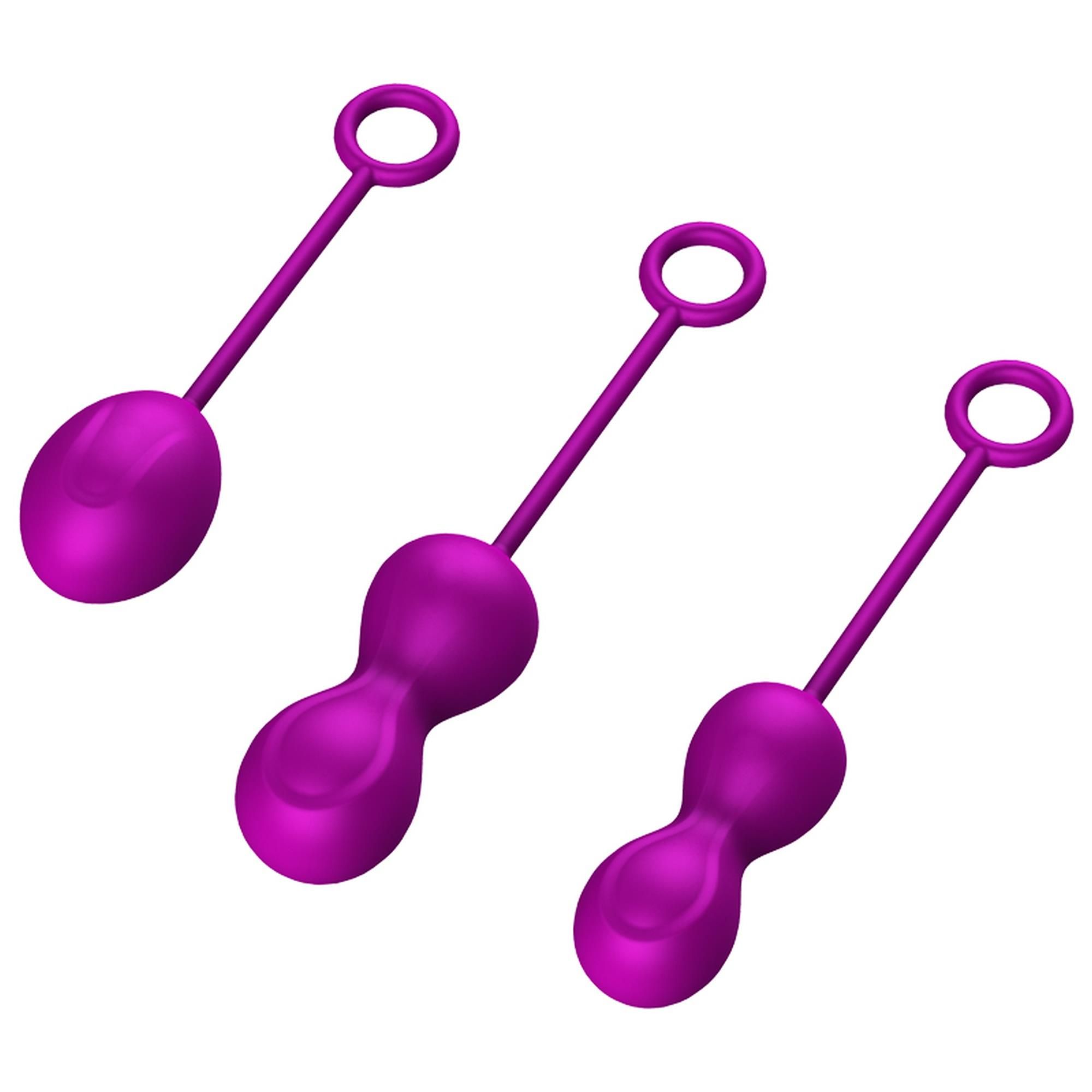 Набор вагинальных шариков Foxshow Kegel Balls Set, 3 шт (фиолетовый)