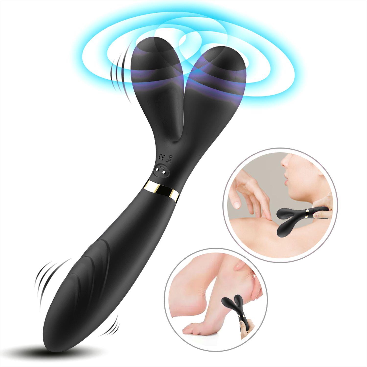 B - Series Joy Y-Wand - Wibrator-królik B -, Czarny, 19.2 cm