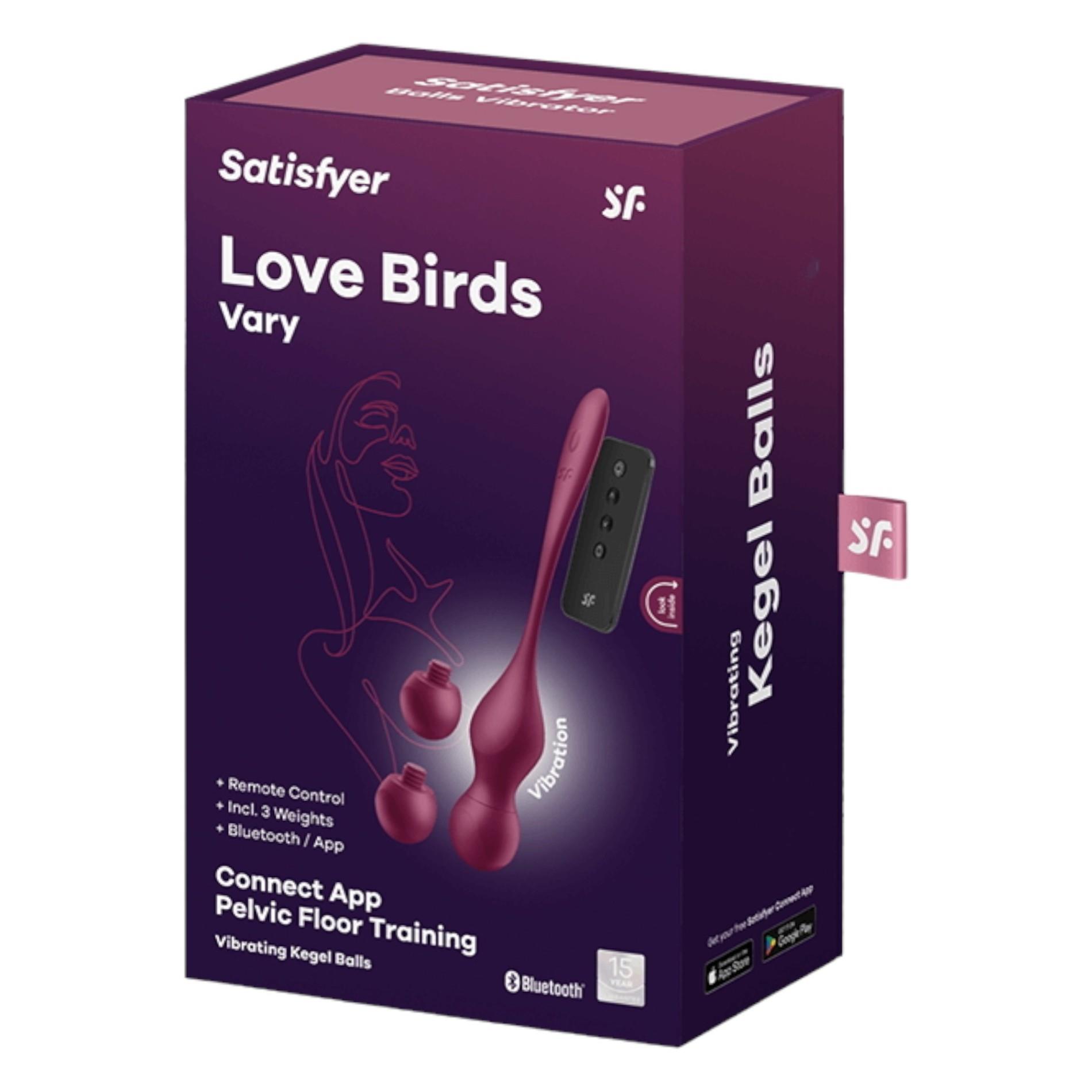Вагинальные шарики Satisfyer Love Birds Vary, 22.2 (бордовый)