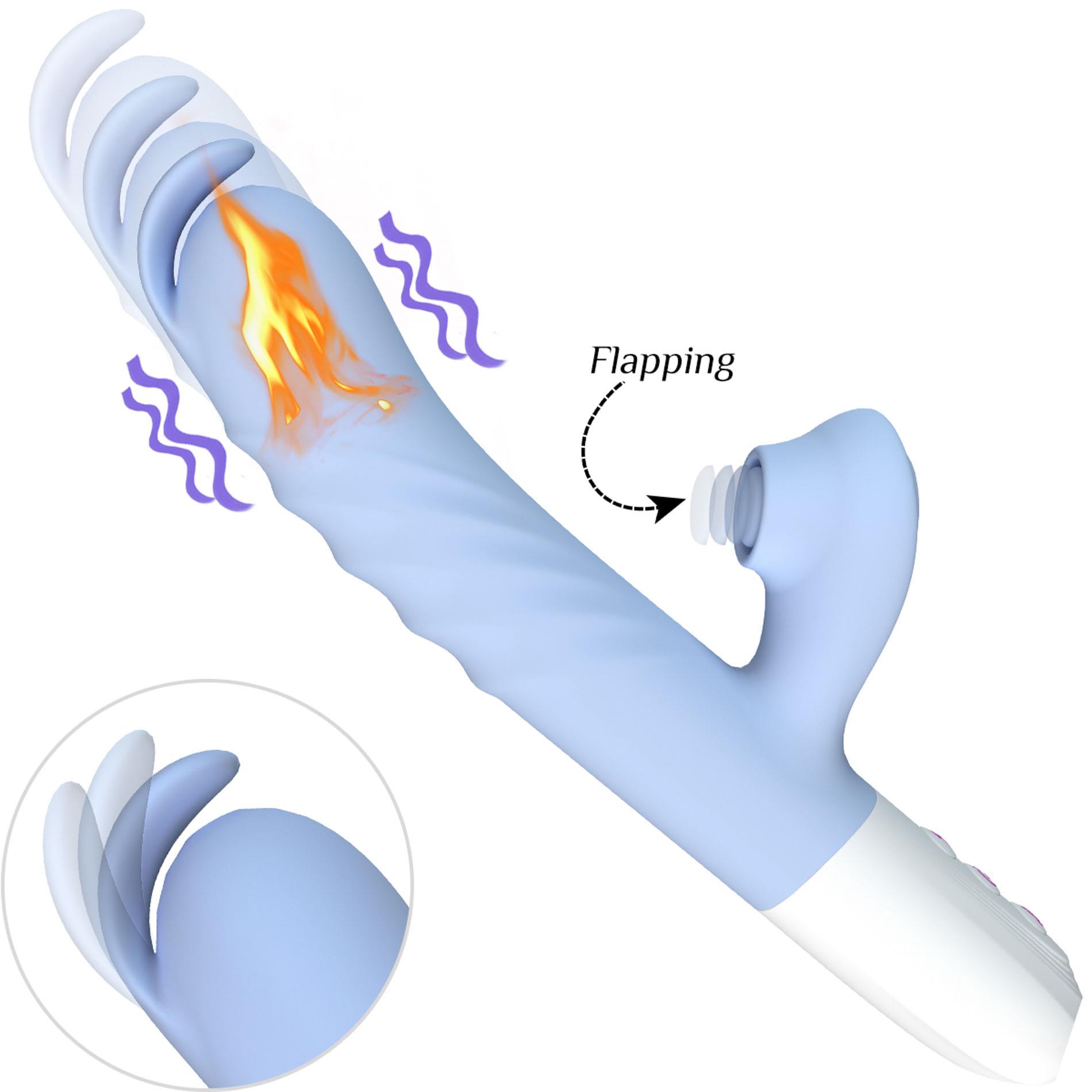 Вибратор B - Series Fox Thrusting Heating, 24.6 см (голубой)