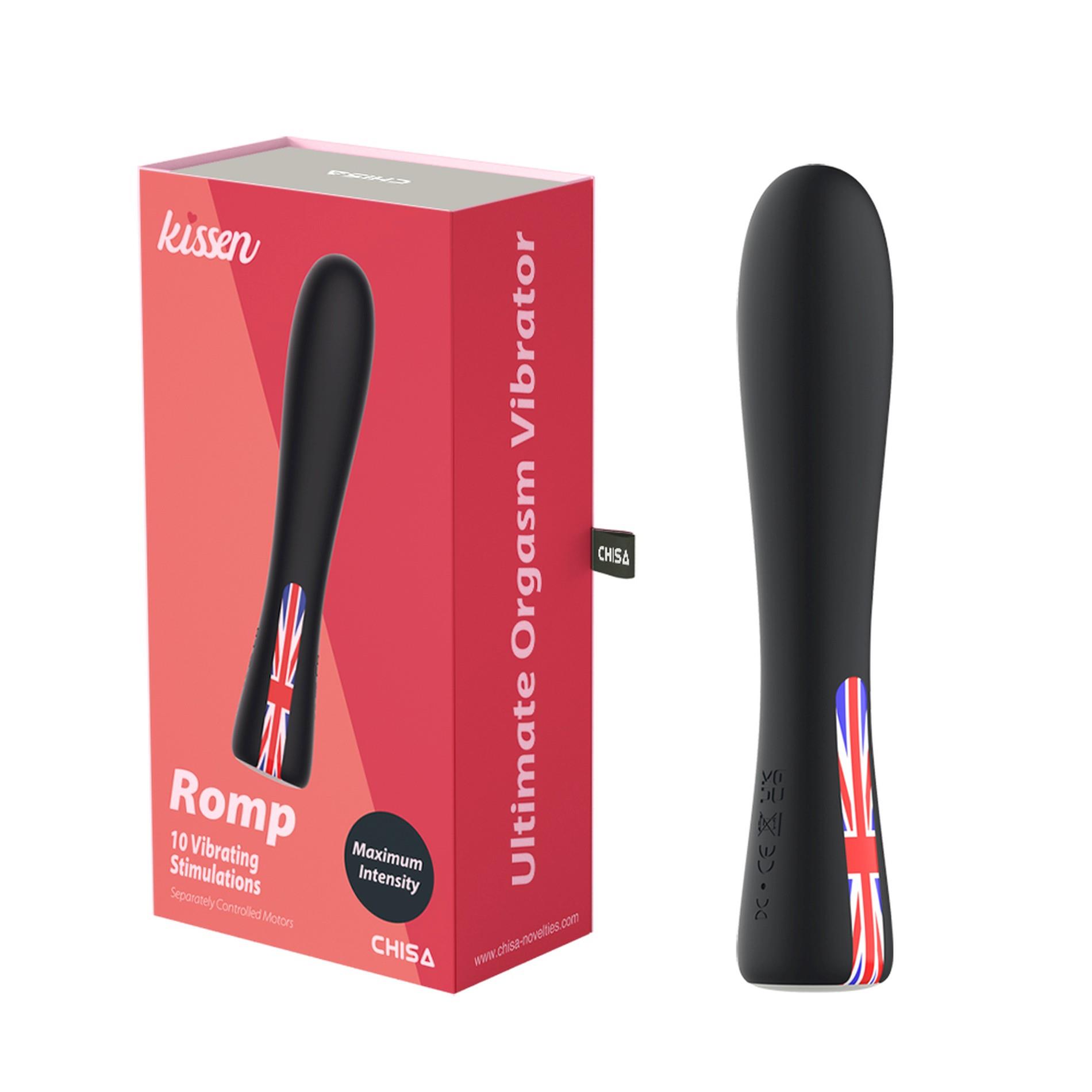 Вібратор Kissen Romp, 18 см (чорний)