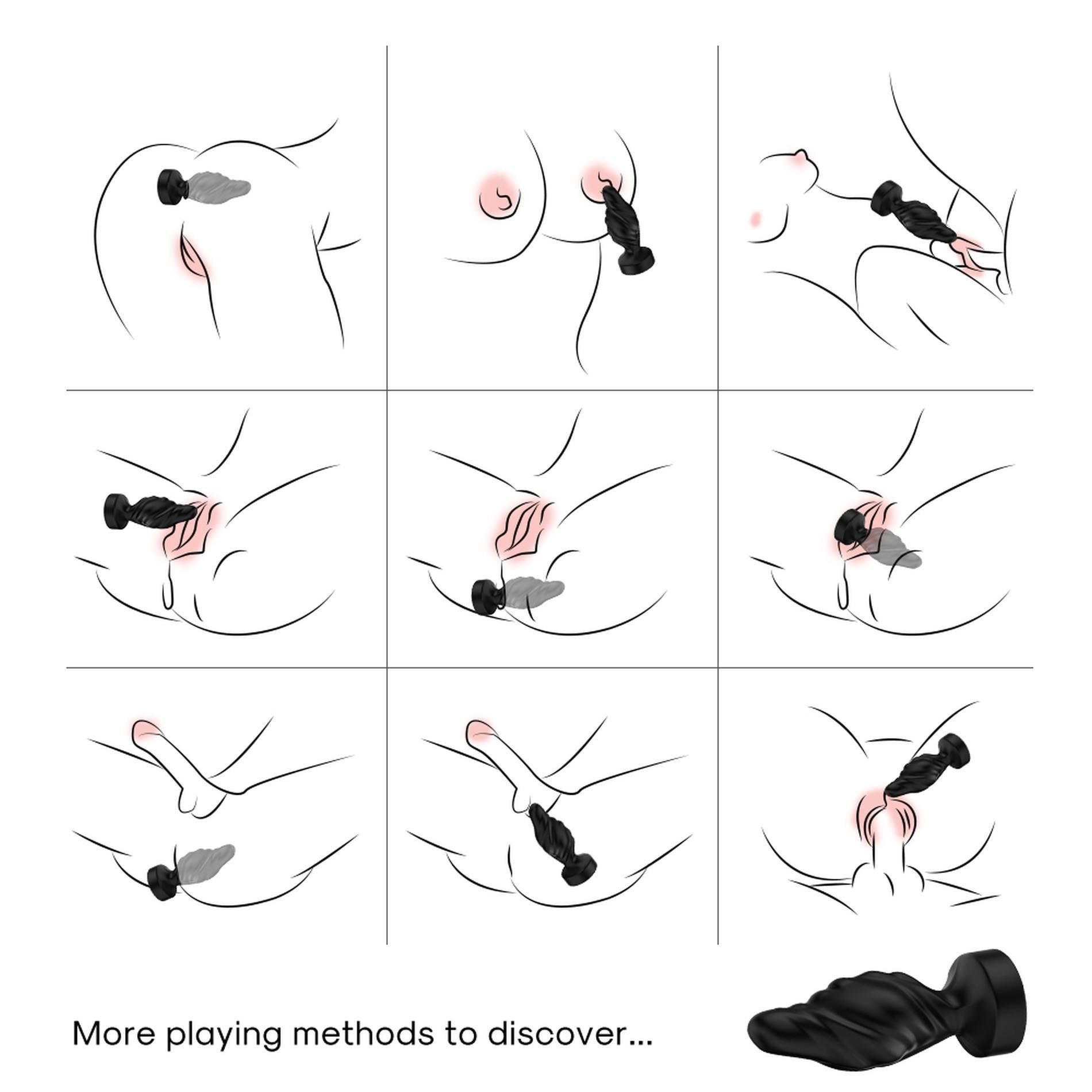 Анальная пробка B - Series Joy Limonster, 10.2 см (черный)