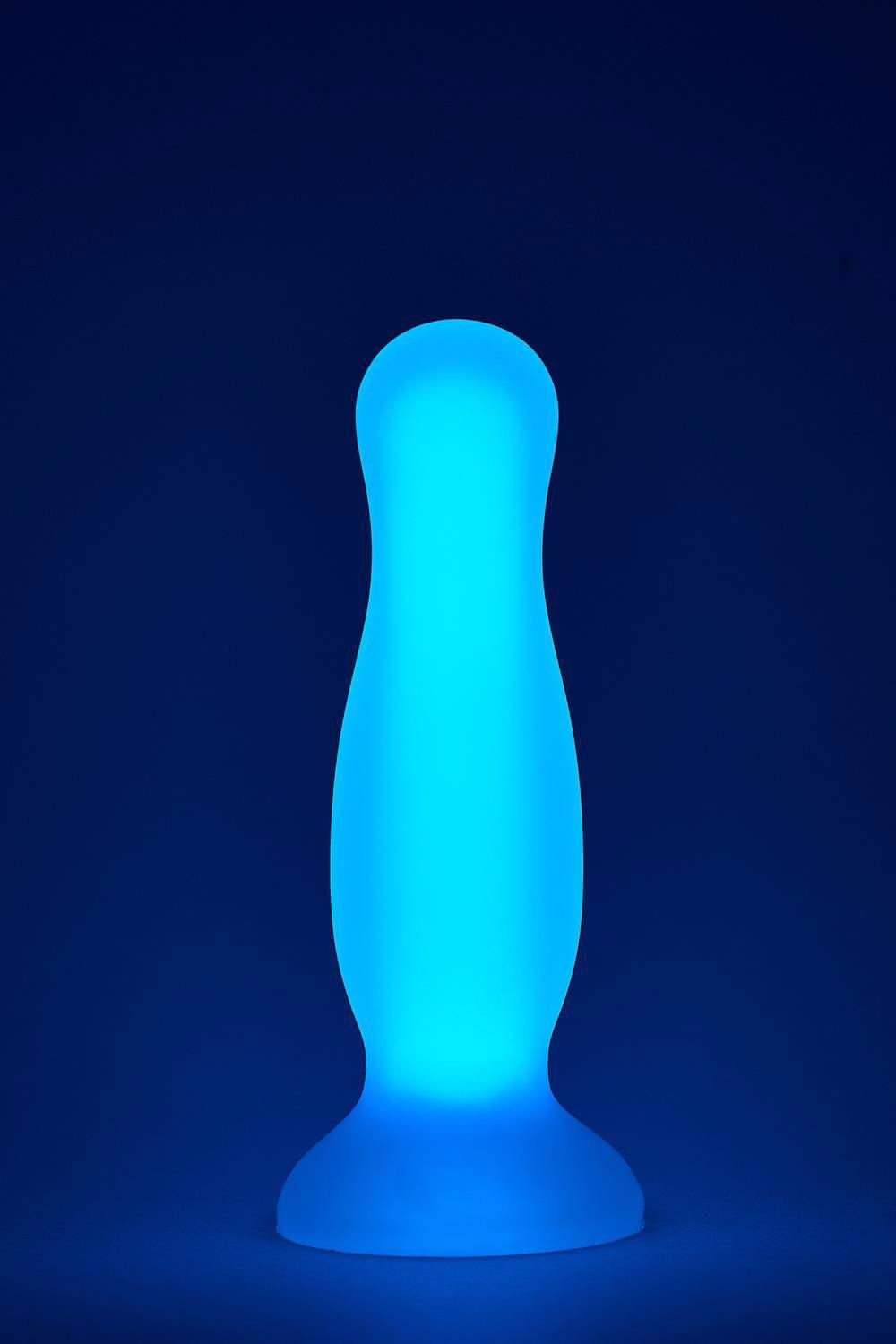 Neonowy korek analny DreamToys Radiant, 12,5 cm (niebieski)