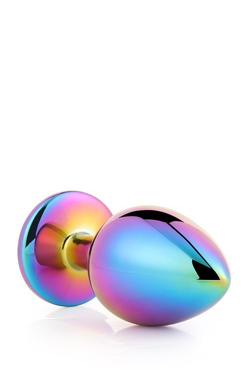Анальна пробка з кристалом Gleaming Love Multicolour Plug, 9,5 см (райдужний)