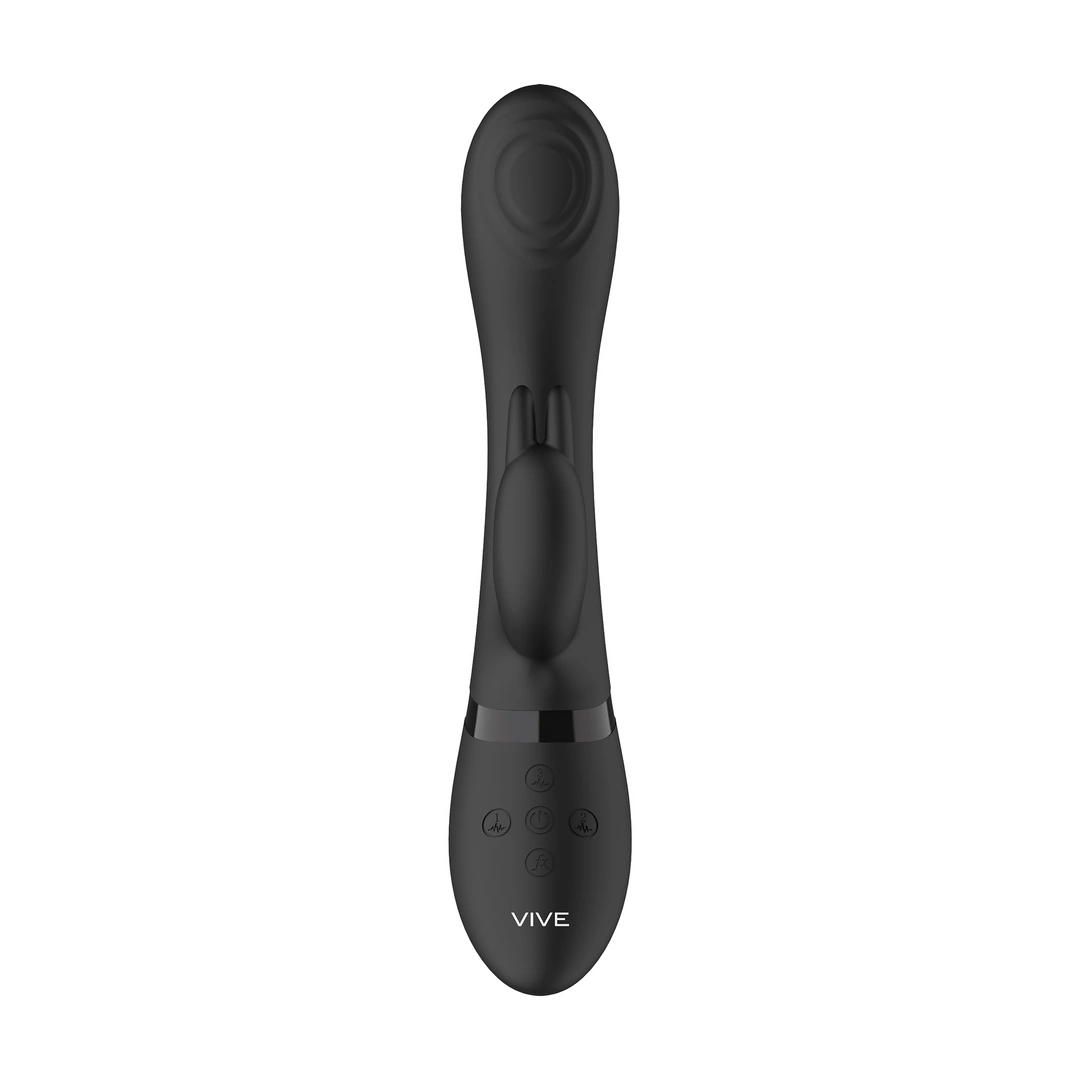 Вибратор-кролик Vive Cato, 22 см (черный)
