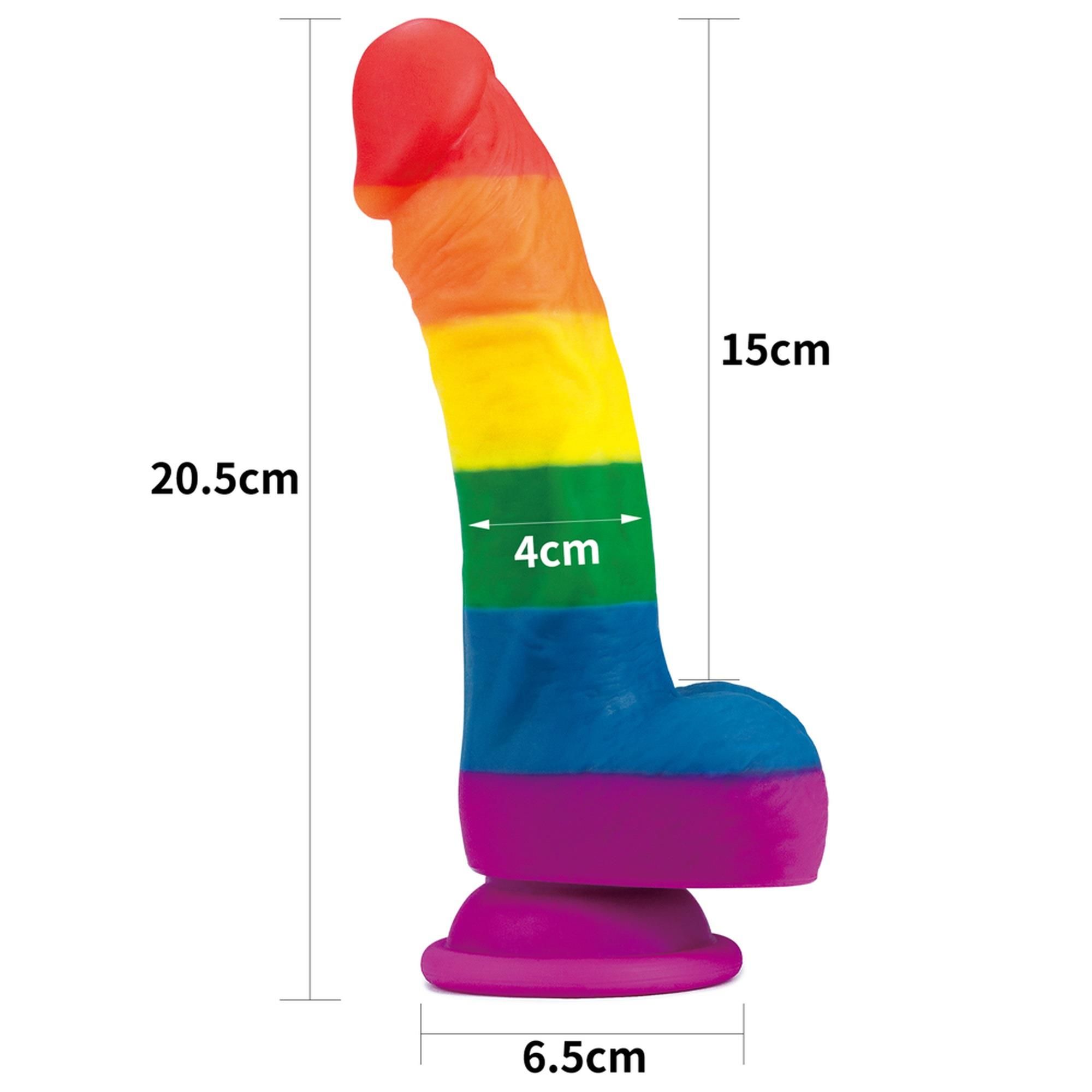 Фаллоимитатор LoveToy Prider Dildo 8", 20.5 см (радужный)