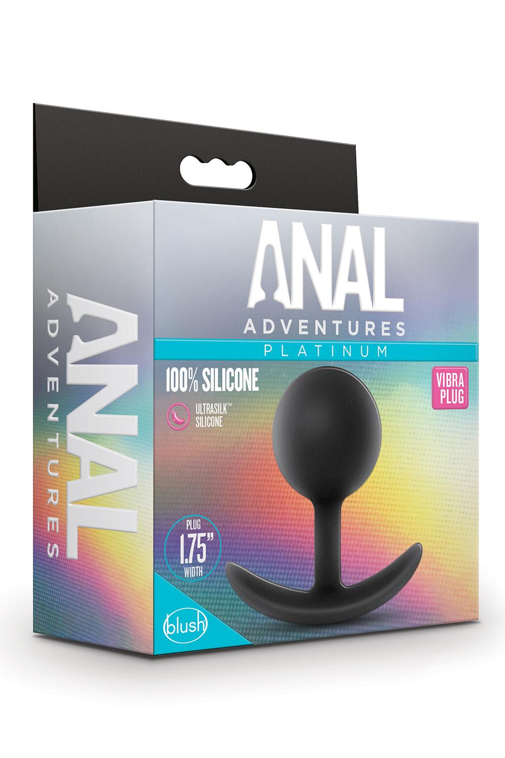Korek analny Anal Adventures Platinum Plug, 8,9 cm (czarny)