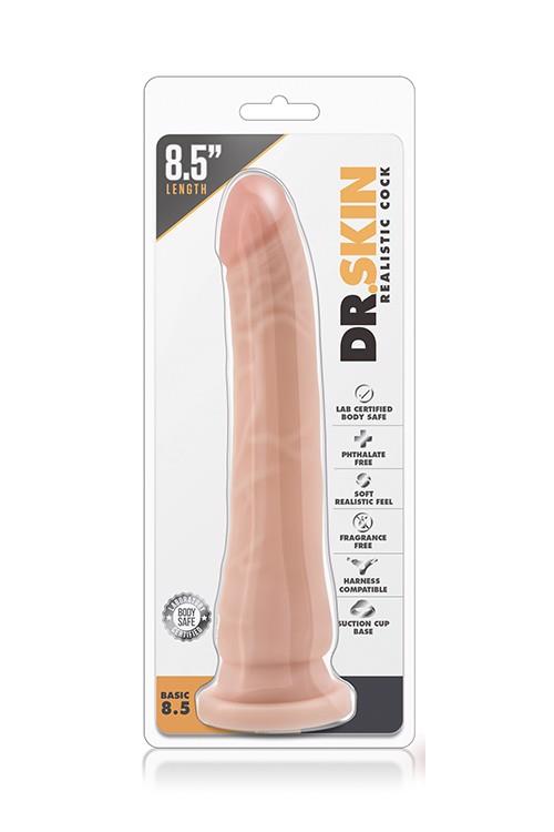 Реалистичный фаллоимитатор Dr. Skin 8.5", 21.6 см (телесный)