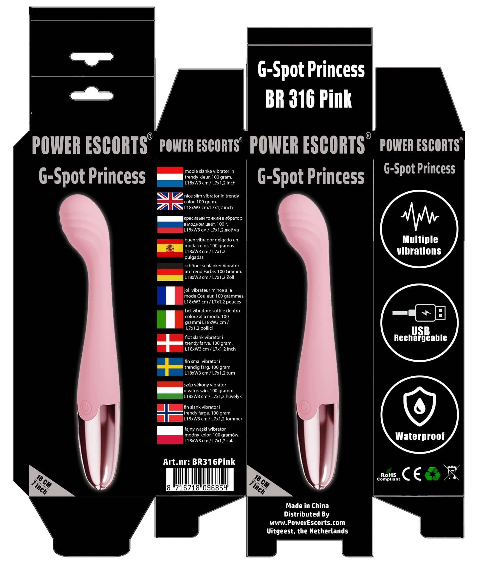 Вибратор Power Escorts G Spot Princess 7 Inch, 18 см (розовый)