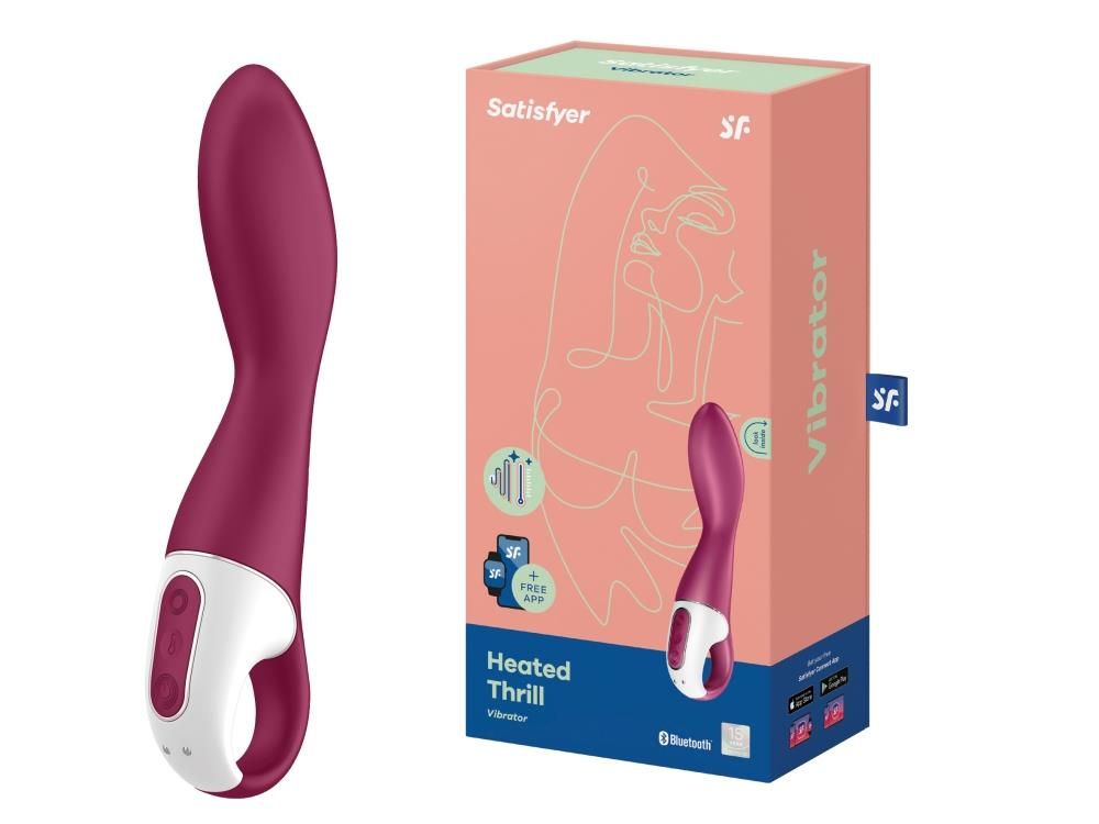 Вібратор Satisfyer Heated Thrill Connect App, 20.6 см (бордовий)
