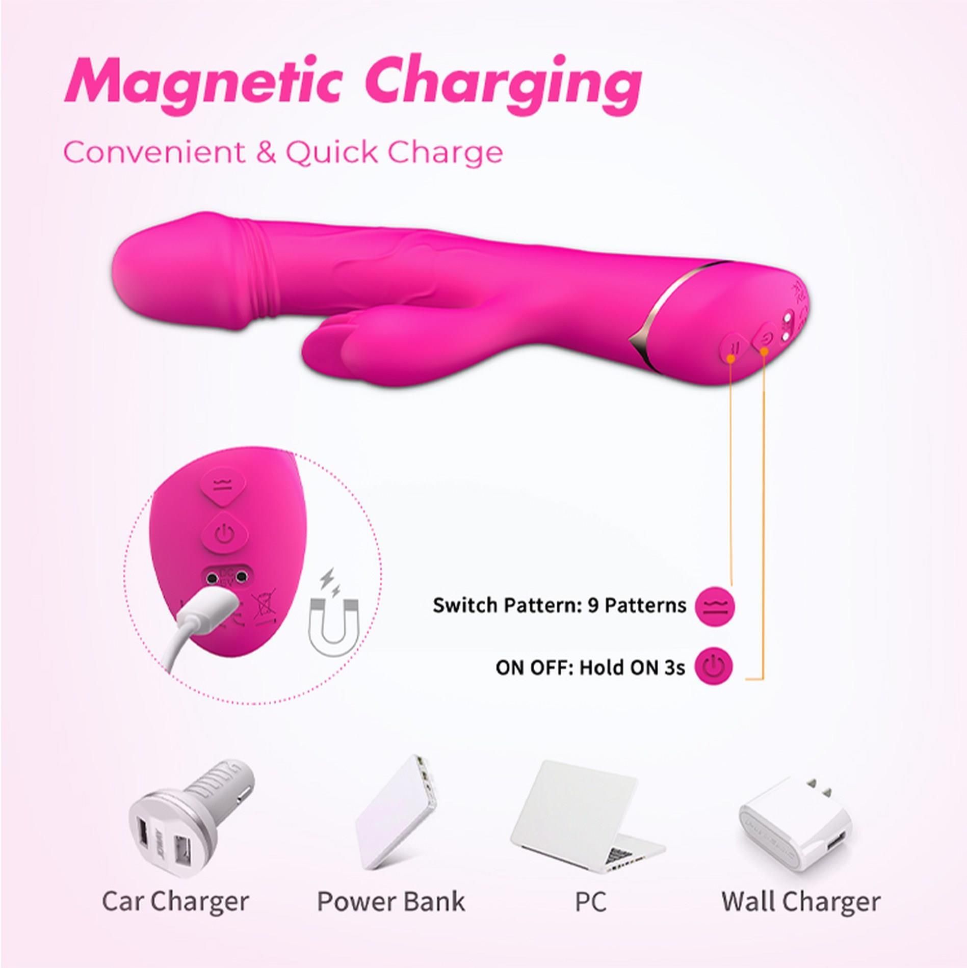 Вибратор-кролик B - Series Joy Rubberco, 20.5 см (розовый)