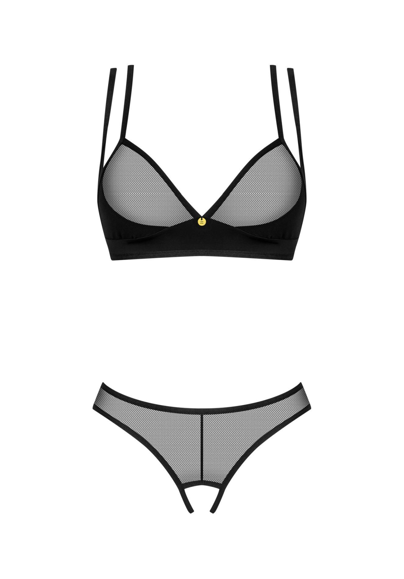Комплект белья Obsessive Nesari, XS/S (черный)