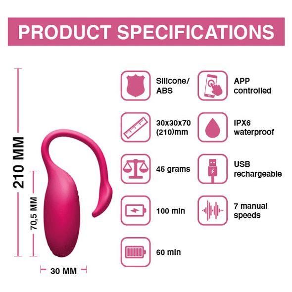 Виброяйцо с управлением со смартфона Magic Motion Flamingo, 7,2 см (розовый)