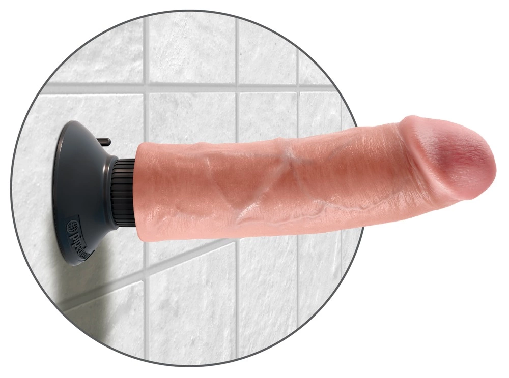 Вибратор King Cock Vibrating Cock 8 Inch, 20.3 см (телесный)
