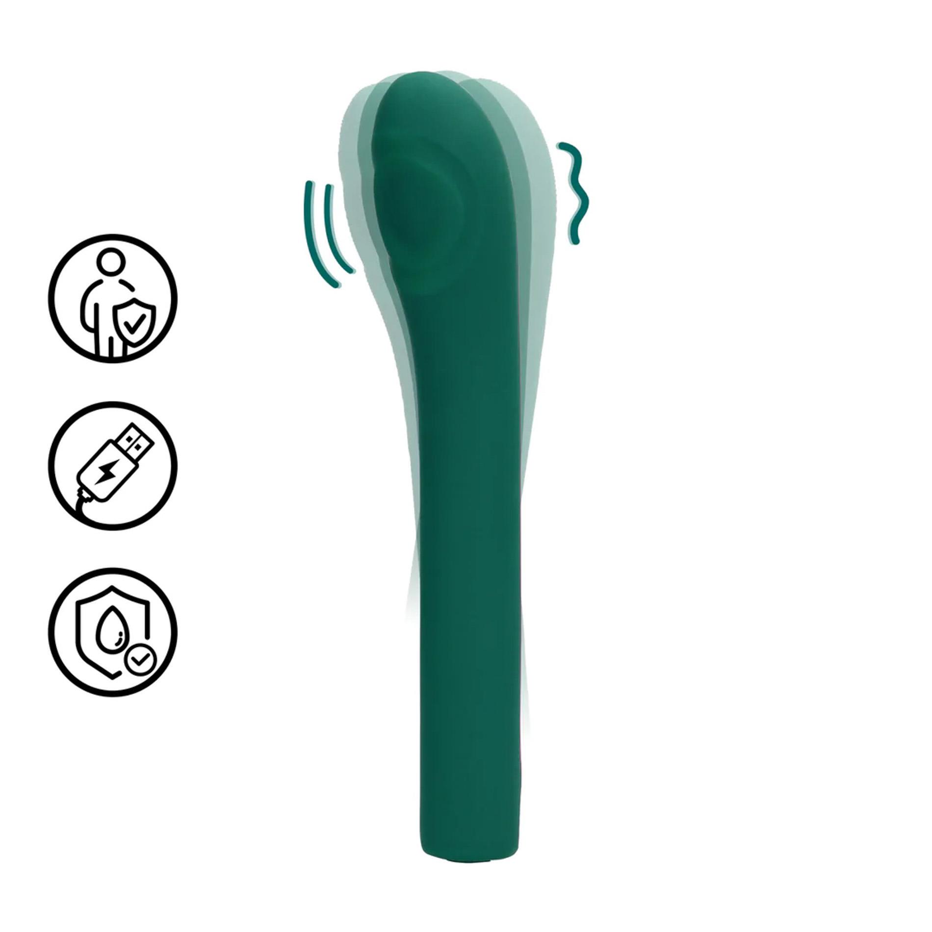 Вибратор Loveline Pulse Wave G-Spot, 22.4 см (зеленый)