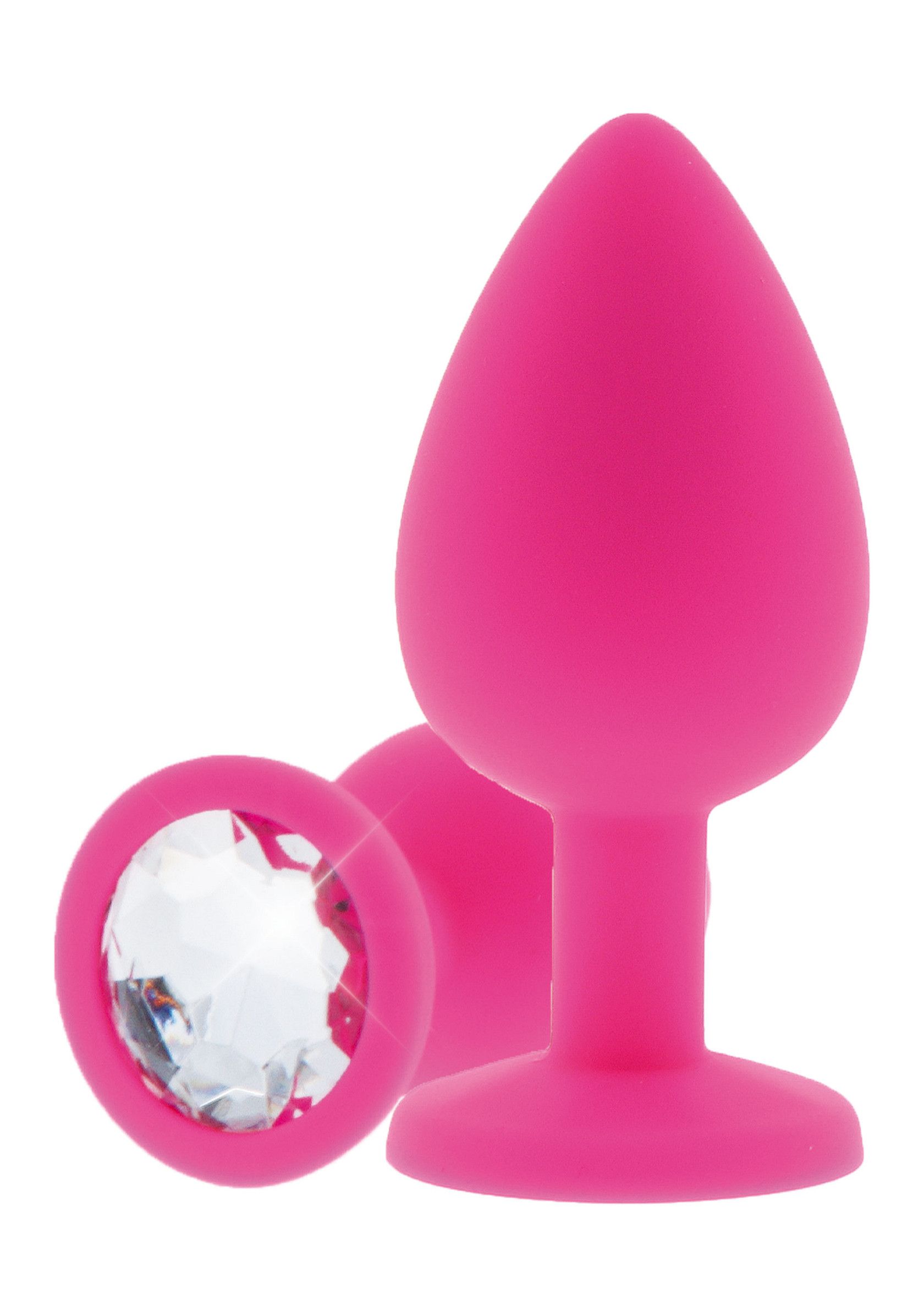 Анальна пробка ToyJoy Diamond Booty Jewel Medium, 8 см (рожевий)