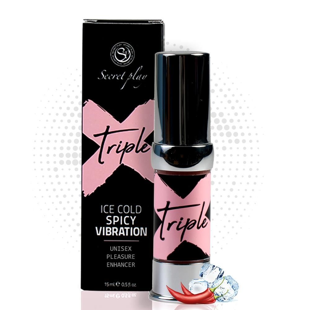Secret Play Triple X - Żel intymny potrójny efekt chłodzi grzeje wibruje, 15 ml