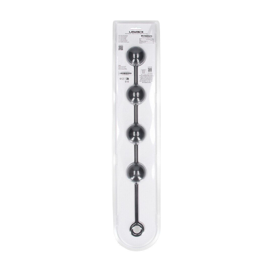 Анальная цепочка Levelz Round Silicone Anal Balls, 46.5 см (черный)