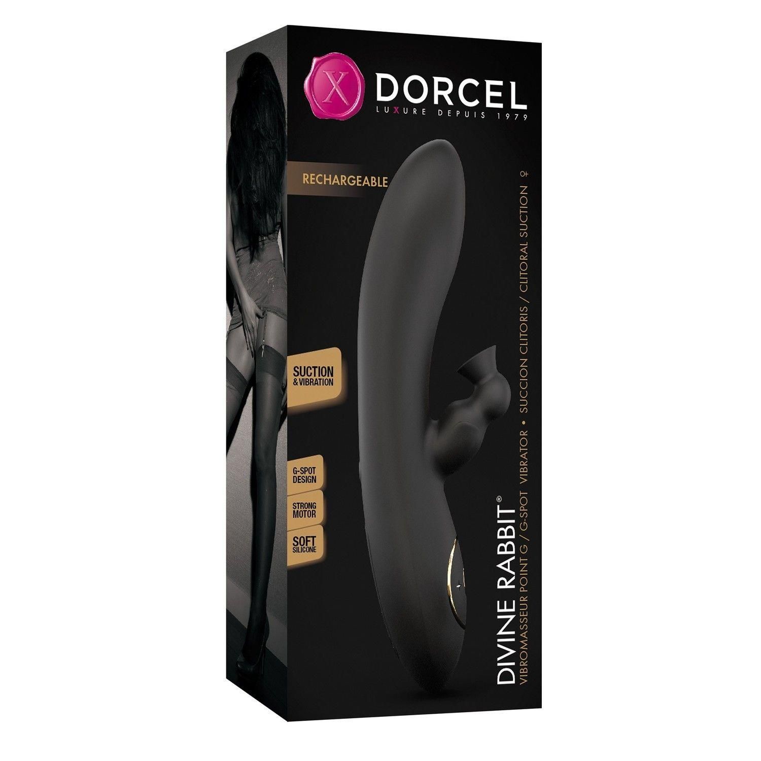 Вакуумний вібратор-кролик Dorcel Divine Rabbit, 20,5 см (чорний)