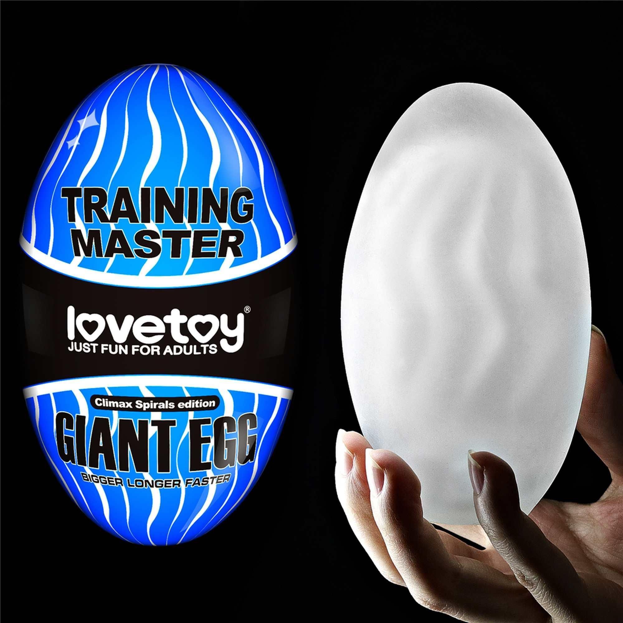 Мастурбатор яйцо LoveToy Giant Egg Grind Spirals Edition (прозрачный)