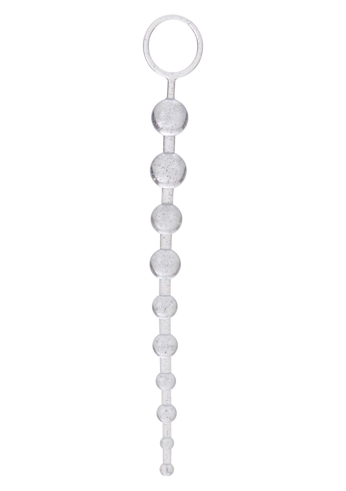 Łańcuch analny Calexotics X-10 Beads, 28 cm (przezroczysty)