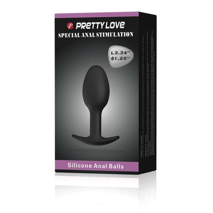 Анальна пробка Pretty Love Silicone Anal Plug, 8.4 см (чорний)