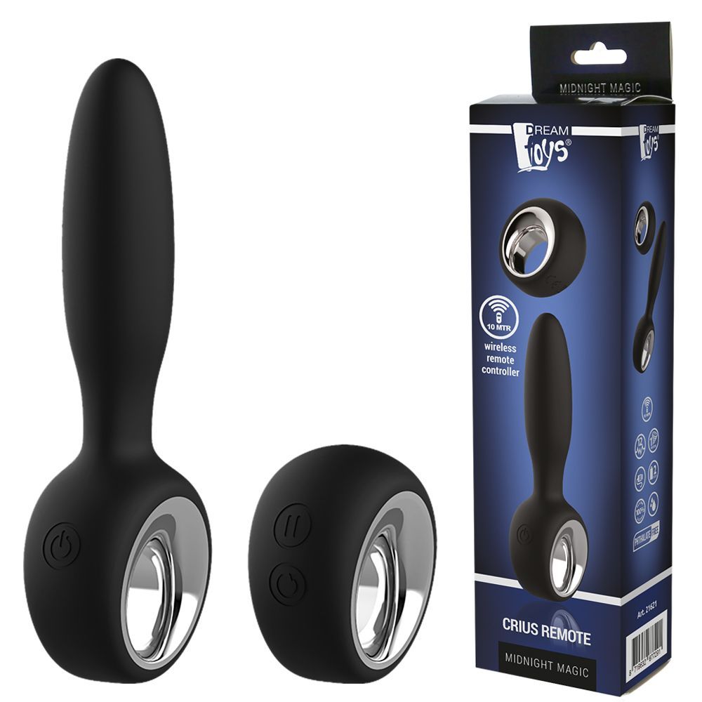 Анальна пробка Dream Toys Crius Remote Plug, 15 см (чорний)
