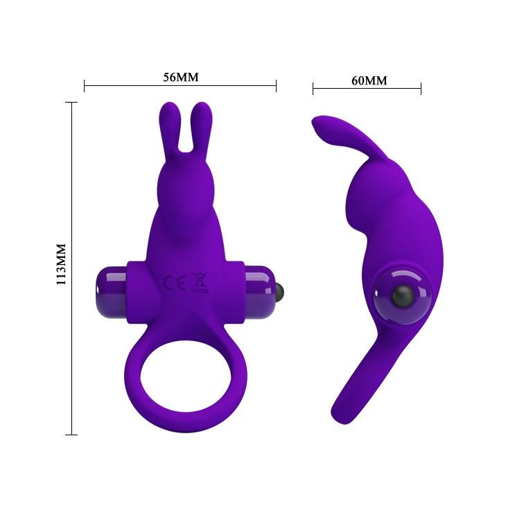 Віброкільце Pretty Love Vibro Penis Ring Rabbit, 11,3 см (фіолетовий)