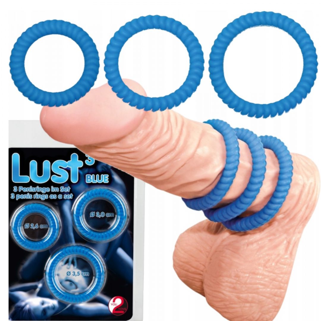 Набір ерекційних кілець You2Toys Lust, 3 шт (синій)