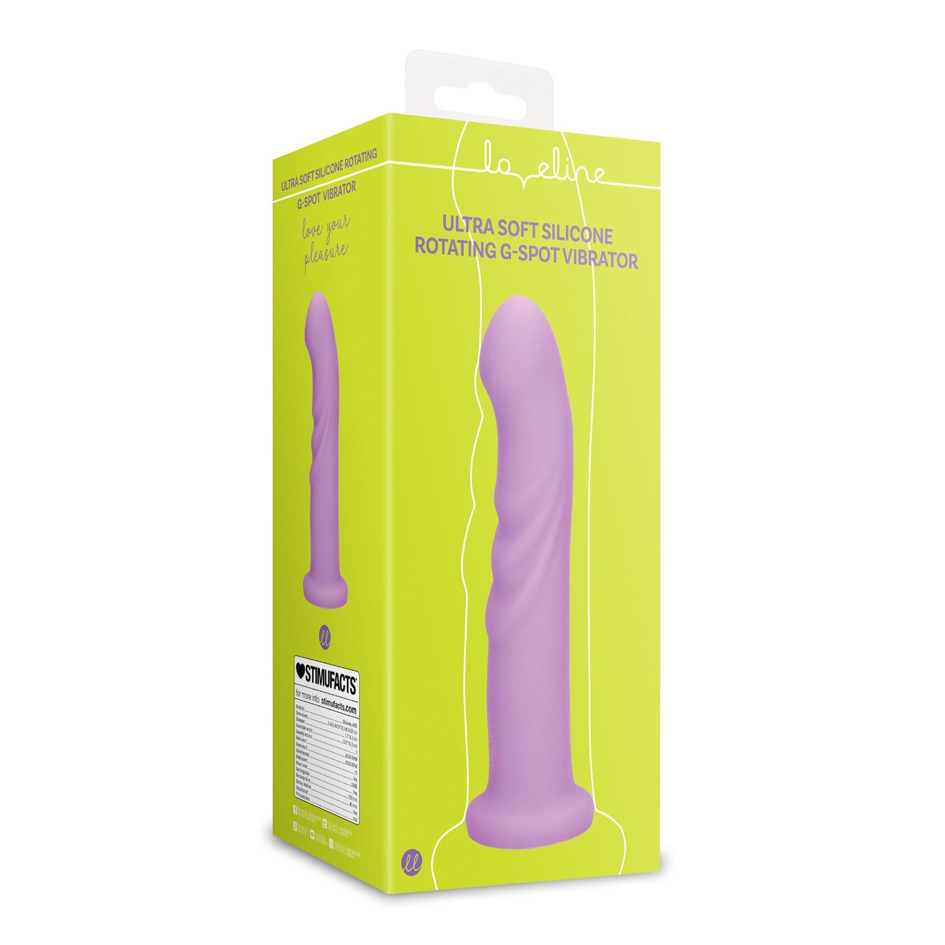 Вибратор Loveline Ultra Soft Silicone Rotating G-Spot, 20 см (фиолетовый)