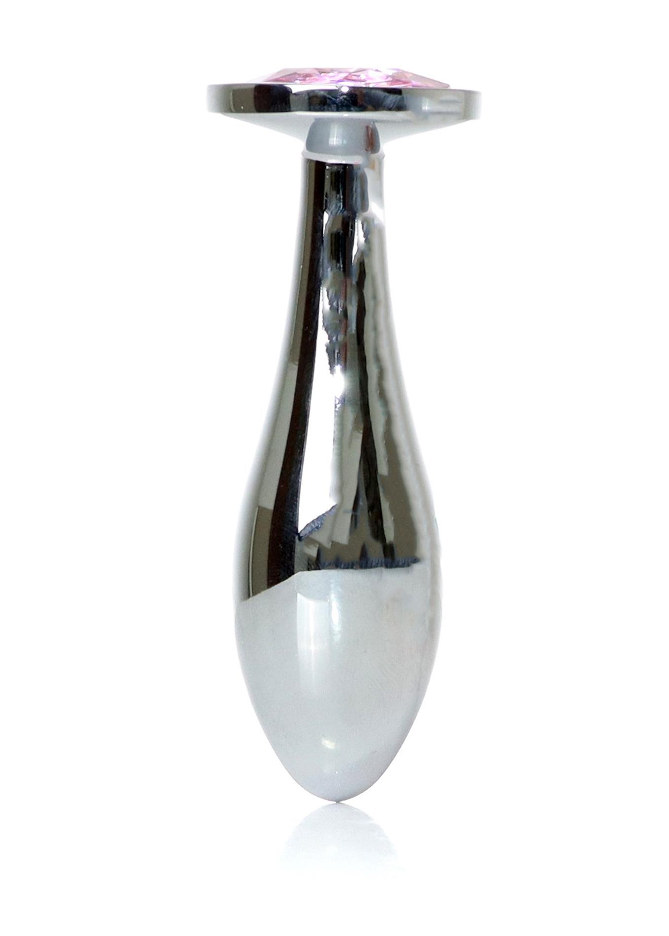 Korek analny Jewellery Silver Plug Clear M, 9,2 cm (różowy)