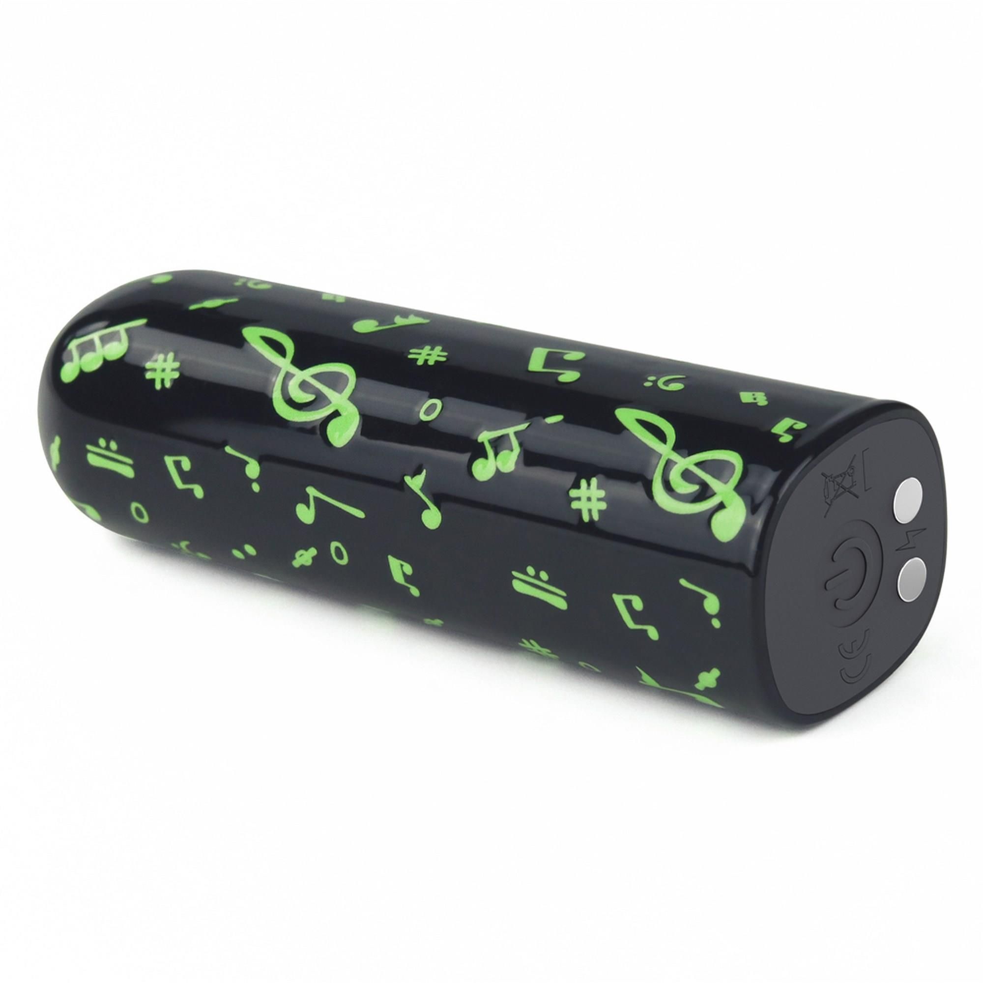Вібратор для клітора LoveToy Music Massager Glow In The Dark, 8,5 см (чорний)