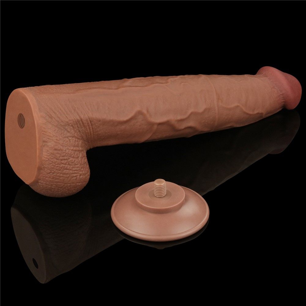 Фаллоимитатор LoveToy Sliding-Skin Dual Layer Dong King Sized, 34 см (коричневый)
