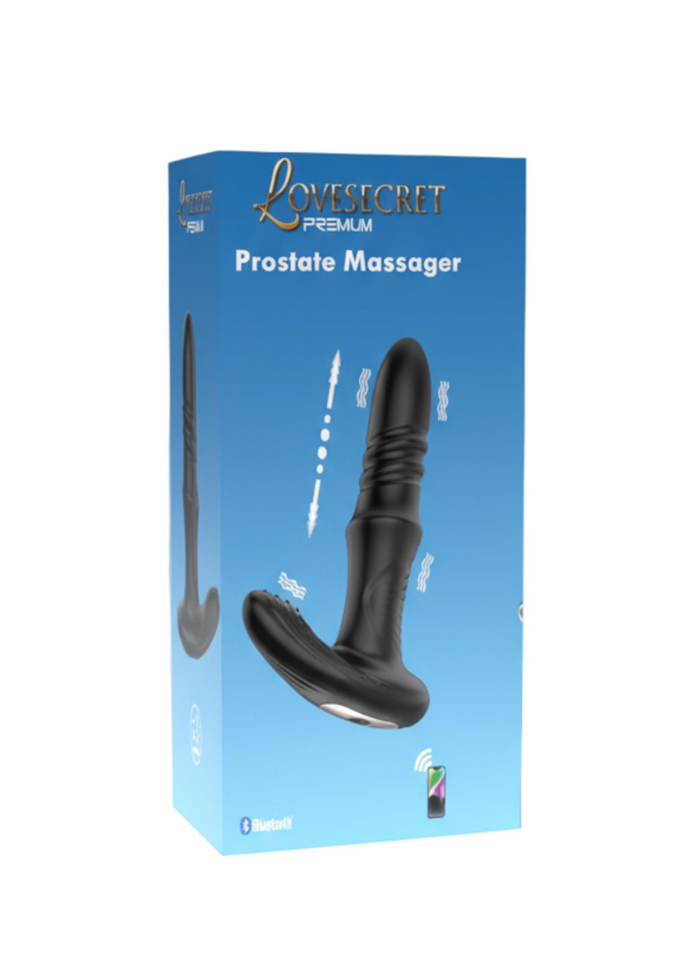 Стимулятор простаты Lovesecret Premium App Function, 12 см (черный)