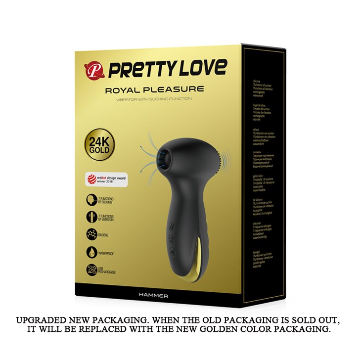 Вакуумный стимулятор клитора с вибрацией Pretty Love Hammer (черный)