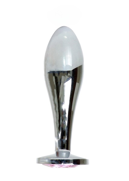 Korek analny Jewellery Silver Plug Clear M, 9,2 cm (różowy)